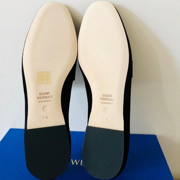 STUART WEITZMAN "PAYSON" BLACK SUEDE LOAFER 7.5M - Picture 7 of 8